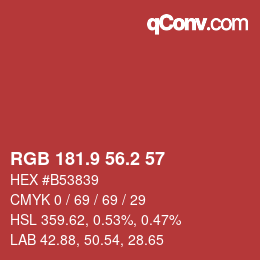 Color code: RGB 181.9 56.2 57 | qconv.com
