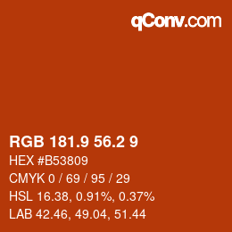 Color code: RGB 181.9 56.2 9 | qconv.com