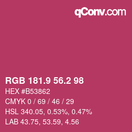 カラーコード: RGB 181.9 56.2 98 | qconv.com