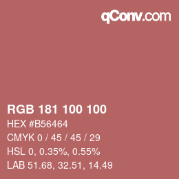 Color code: RGB 181 100 100 | qconv.com