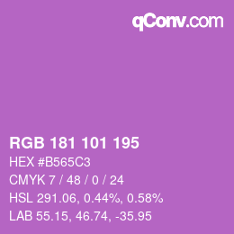 カラーコード: RGB 181 101 195 | qconv.com