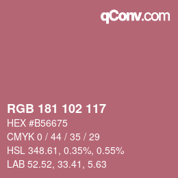 Color code: RGB 181 102 117 | qconv.com