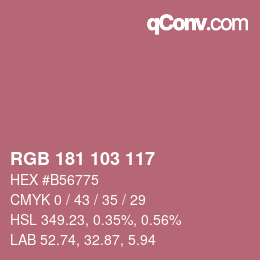 Color code: RGB 181 103 117 | qconv.com