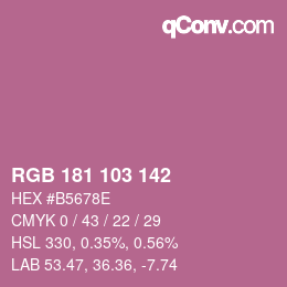 Color code: RGB 181 103 142 | qconv.com