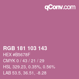 Color code: RGB 181 103 143 | qconv.com
