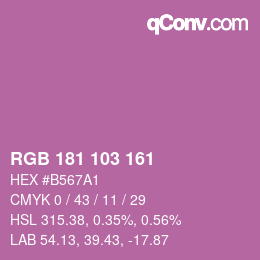 Color code: RGB 181 103 161 | qconv.com