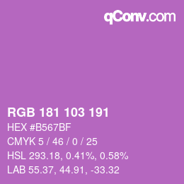 カラーコード: RGB 181 103 191 | qconv.com