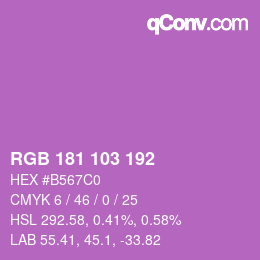 Color code: RGB 181 103 192 | qconv.com