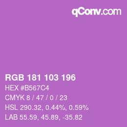 Color code: RGB 181 103 196 | qconv.com