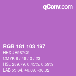 Color code: RGB 181 103 197 | qconv.com