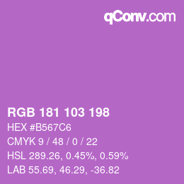 Color code: RGB 181 103 198 | qconv.com