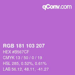 Color code: RGB 181 103 207 | qconv.com