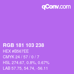 Color code: RGB 181 103 238 | qconv.com