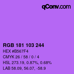 カラーコード: RGB 181 103 244 | qconv.com