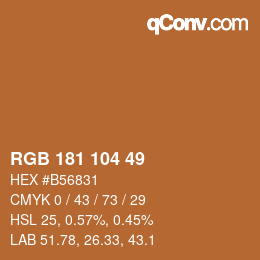 Farbcode: RGB 181 104 49 | qconv.com