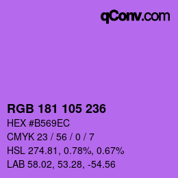 Color code: RGB 181 105 236 | qconv.com