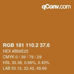 カラーコード: RGB 181 110.2 37.6 | qconv.com