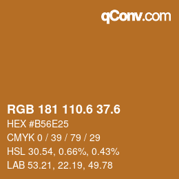 カラーコード: RGB 181 110.6 37.6 | qconv.com