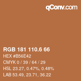 カラーコード: RGB 181 110.6 66 | qconv.com