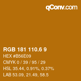 カラーコード: RGB 181 110.6 9 | qconv.com