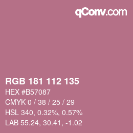 カラーコード: RGB 181 112 135 | qconv.com