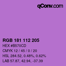 Color code: RGB 181 112 205 | qconv.com