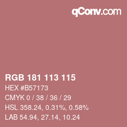 Color code: RGB 181 113 115 | qconv.com