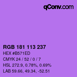 Color code: RGB 181 113 237 | qconv.com
