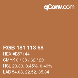Color code: RGB 181 113 68 | qconv.com