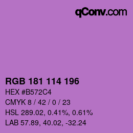 カラーコード: RGB 181 114 196 | qconv.com