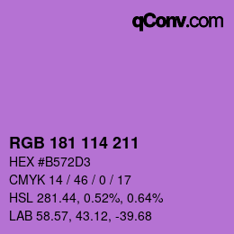 Color code: RGB 181 114 211 | qconv.com