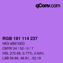 Color code: RGB 181 114 237 | qconv.com