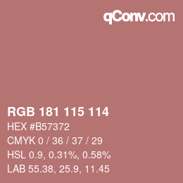 Código de color: RGB 181 115 114 | qconv.com