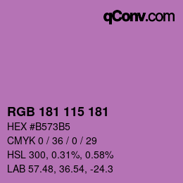 Color code: RGB 181 115 181 | qconv.com
