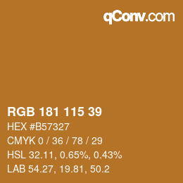 カラーコード: RGB 181 115 39 | qconv.com
