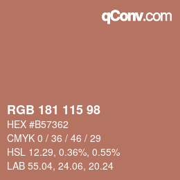 カラーコード: RGB 181 115 98 | qconv.com