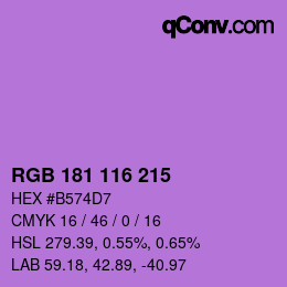 カラーコード: RGB 181 116 215 | qconv.com