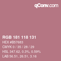 Code couleur: RGB 181 118 131 | qconv.com
