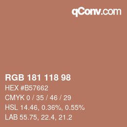 Farbcode: RGB 181 118 98 | qconv.com