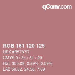Farbcode: RGB 181 120 125 | qconv.com