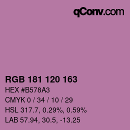 Color code: RGB 181 120 163 | qconv.com