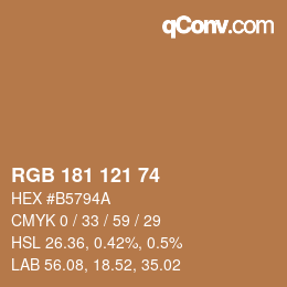 Farbcode: RGB 181 121 74 | qconv.com
