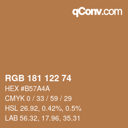 Código de color: RGB 181 122 74 | qconv.com