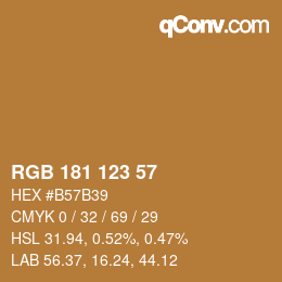 カラーコード: RGB 181 123 57 | qconv.com