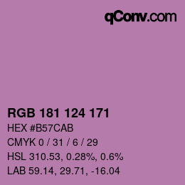Farbcode: RGB 181 124 171 | qconv.com