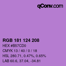 颜色代码: RGB 181 124 208 | qconv.com