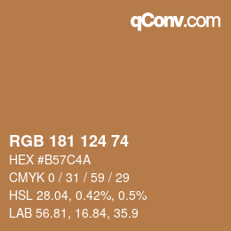 Farbcode: RGB 181 124 74 | qconv.com