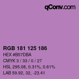 カラーコード: RGB 181 125 186 | qconv.com