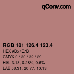 カラーコード: RGB 181 126.4 123.4 | qconv.com