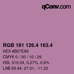 カラーコード: RGB 181 126.4 163.4 | qconv.com